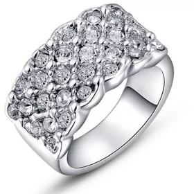 White Gold színű kristály gyűrű