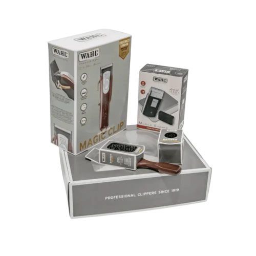 Wahl Combo Set: Magic Clip Hajvágó + Travel Borotva + Fade Brush és Barber Fade Brush - Komplett Frizura Készlet Professzionális Eszközökkel